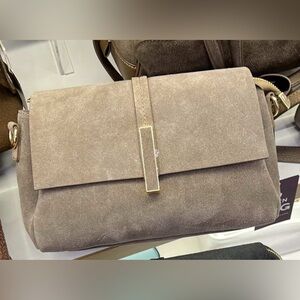 Chic Gray Suede Crossbody Bag